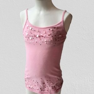 JUSTICE Girls Pink Camisole Tank top sz 6/7